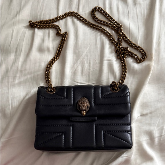 Kurt Geiger Handbags - Kurt Geiger Black Quilted Leather Crossbody with Antiqued Gold Chain